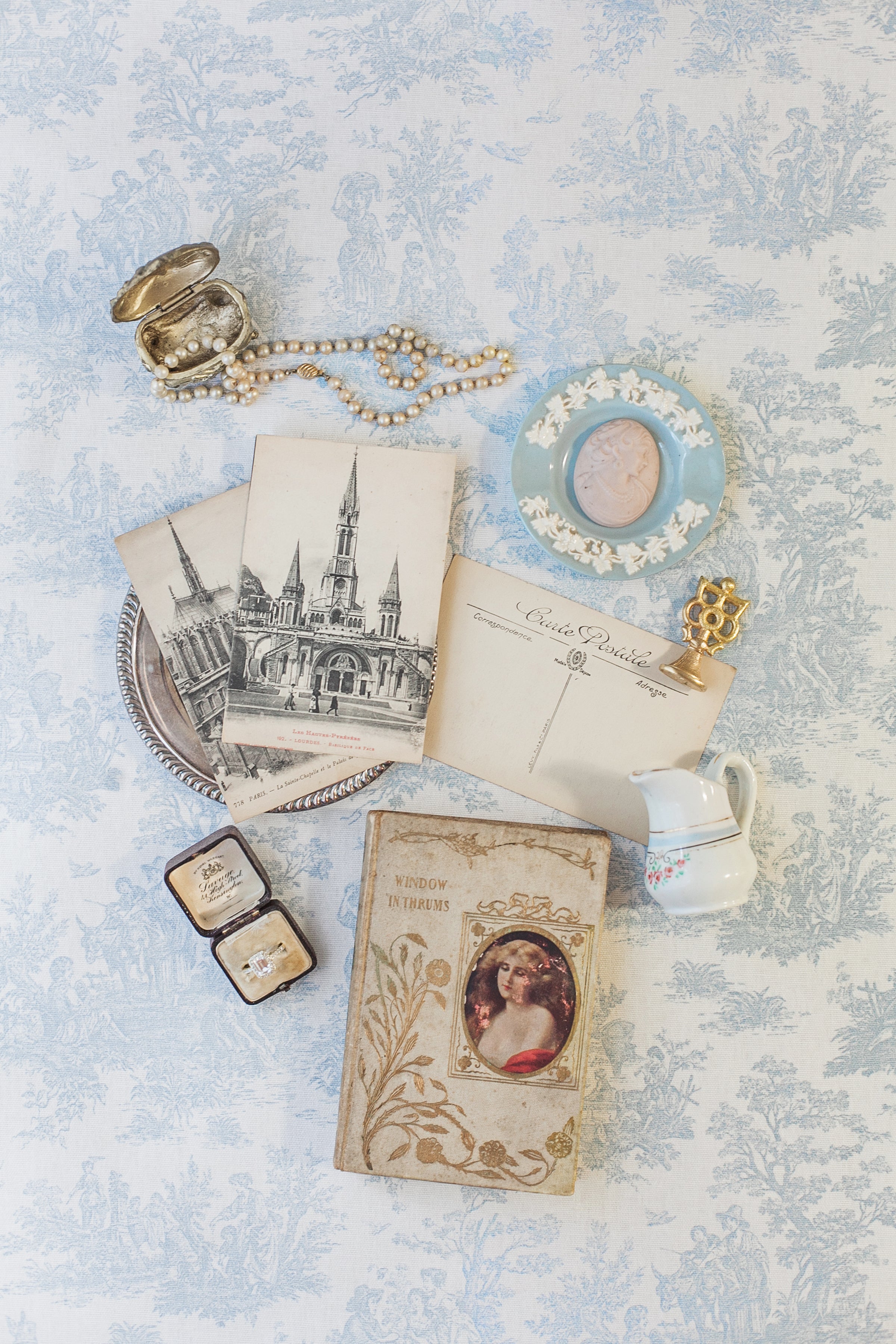 French Toile Linen Styling Mat Rollable and Double Sided Flat Lay S