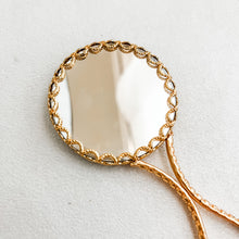 Load image into Gallery viewer, Small Vintage Limoges Gold Hand Mirror
