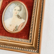 Load image into Gallery viewer, Small Framed Velvet Victorian Portrait