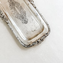 Load image into Gallery viewer, Long Ornate Silver Tray 5"x11"