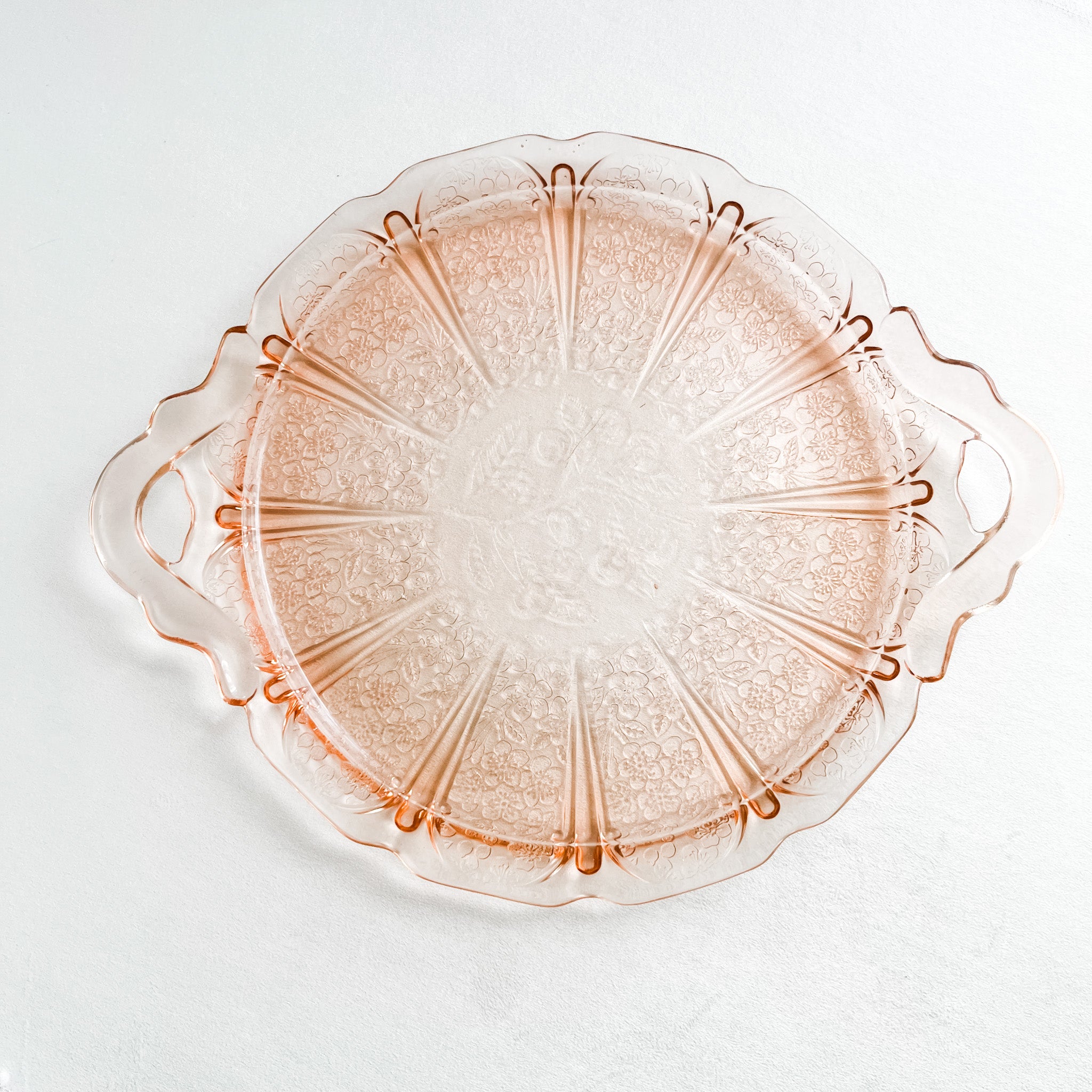 Pink Depression Glass shops Tray