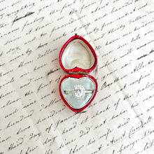 Load image into Gallery viewer, Antique Red Heart Ring Box | Vintage Engagement Ring Box | Romantic Proposal Keepsake