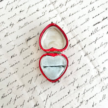 Load image into Gallery viewer, Antique Red Heart Ring Box | Vintage Engagement Ring Box | Romantic Proposal Keepsake