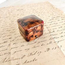Load image into Gallery viewer, Antique Square Tortoise Ring Box | Vintage Engagement Ring Box | Romantic Proposal Keepsake
