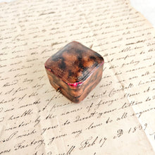 Load image into Gallery viewer, Antique Square Tortoise Ring Box | Vintage Engagement Ring Box | Romantic Proposal Keepsake