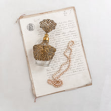 Load image into Gallery viewer, Vintage Ormolu Filigree Perfume Bottle