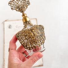 Load image into Gallery viewer, Vintage Ormolu Filigree Perfume Bottle