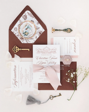 Load image into Gallery viewer, Vintage Gold Skeleton Key with Tassel for Home Decor, Styling, Photography Props or Flat Lays