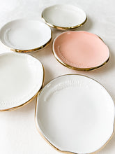 Load image into Gallery viewer, Gold Edge Ceramic Trinket Dish for Rings Flat Lays