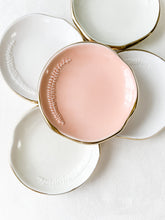 Load image into Gallery viewer, Gold Edge Ceramic Trinket Dish for Rings Flat Lays