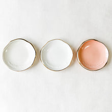 Load image into Gallery viewer, Gold Edge Ceramic Trinket Dish for Rings Flat Lays
