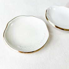 Load image into Gallery viewer, Gold Edge Ceramic Trinket Dish for Rings Flat Lays