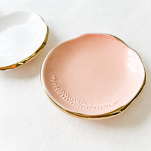 Load image into Gallery viewer, Gold Edge Ceramic Trinket Dish for Rings Flat Lays