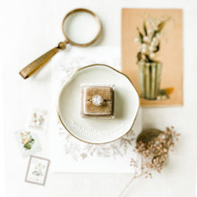 Load image into Gallery viewer, Gold Edge Ceramic Trinket Dish for Rings Flat Lays