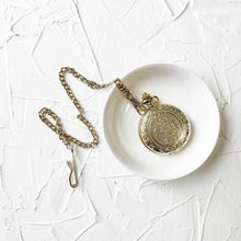 Load image into Gallery viewer, Vintage Style Gold Pocket Watch for Grooms, Photography Flat Lay Styling, Wedding Accessory, Groomsmen Gift