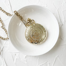 Load image into Gallery viewer, Vintage Style Gold Pocket Watch for Grooms, Photography Flat Lay Styling, Wedding Accessory, Groomsmen Gift