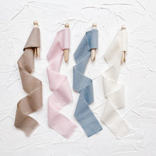 Load image into Gallery viewer, Linen Frayed Edge Ribbon for Weddings Photographer Flay Lay Styling Prop