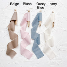 Load image into Gallery viewer, Linen Frayed Edge Ribbon for Weddings Photographer Flay Lay Styling Prop