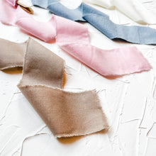 Load image into Gallery viewer, Linen Frayed Edge Ribbon for Weddings Photographer Flay Lay Styling Prop
