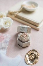Load image into Gallery viewer, Double Velvet Ring Box for Weddings Photography Props or Flat Lay Styling