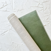 Load image into Gallery viewer, Olive Green Suede | Rollable Double Sided Flat Lay Styling Mat for Photographers