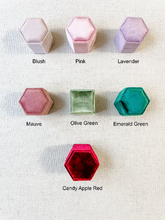Load image into Gallery viewer, Single Velvet Ring Box for Weddings Photography Props or Flat Lay Styling