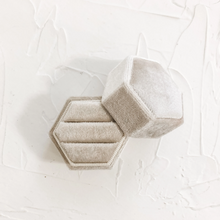 Load image into Gallery viewer, Double Velvet Ring Box for Weddings Photography Props or Flat Lay Styling