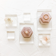 Load image into Gallery viewer, Single Velvet Ring Box for Weddings Photography Props or Flat Lay Styling