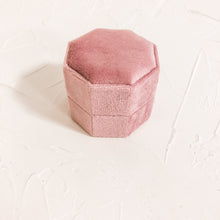 Load image into Gallery viewer, Pink Double Velvet Ring Box for Wedding Flat Lays Photography Styling Kit