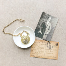 Load image into Gallery viewer, Vintage Style Gold Pocket Watch for Grooms, Photography Flat Lay Styling, Wedding Accessory, Groomsmen Gift