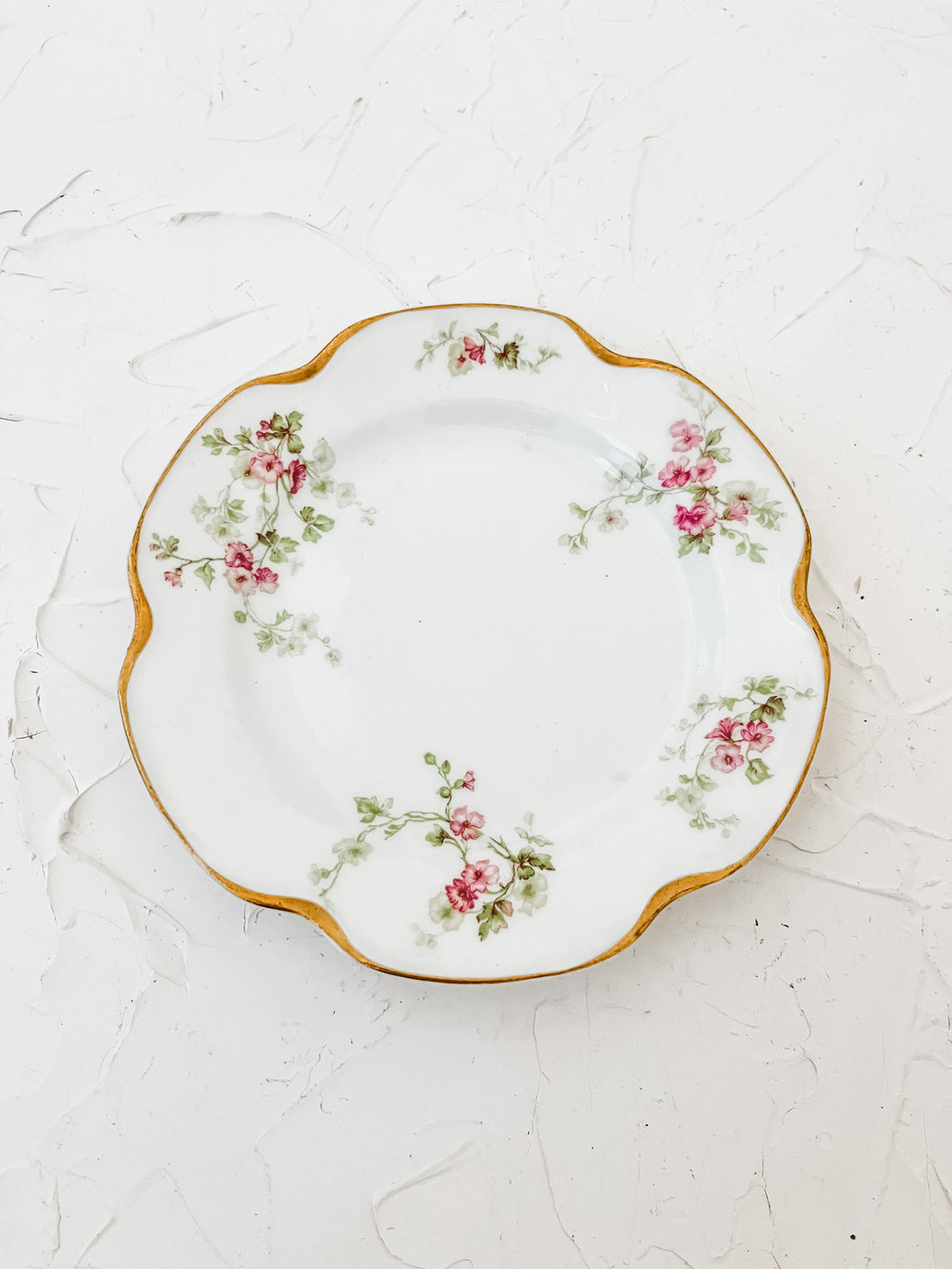 Vintage Floral Dessert Plate