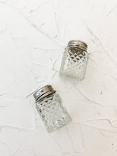 Load image into Gallery viewer, Vintage Mini Glass Salt+Pepper Shakers
