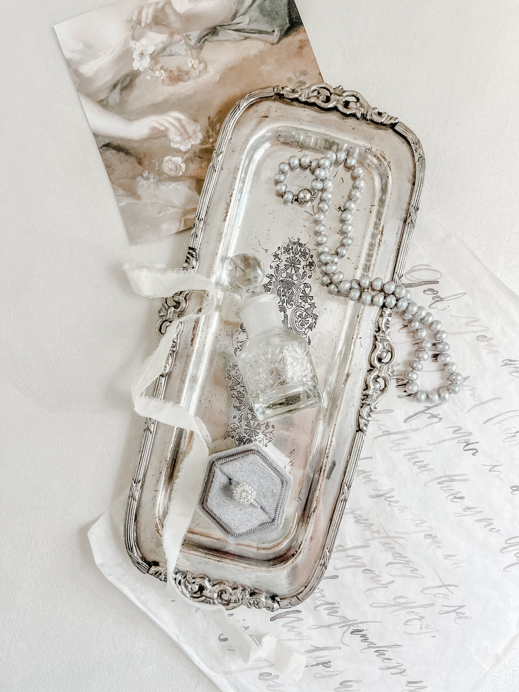 Long Ornate Silver Tray 5