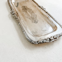 Load image into Gallery viewer, Long Ornate Silver Tray 5&quot;x11&quot;
