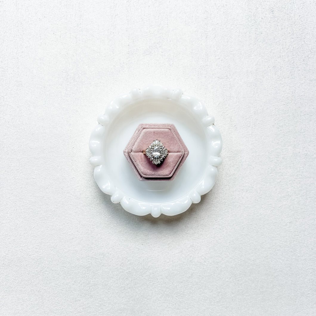 Round Milk Glass Ring Dish