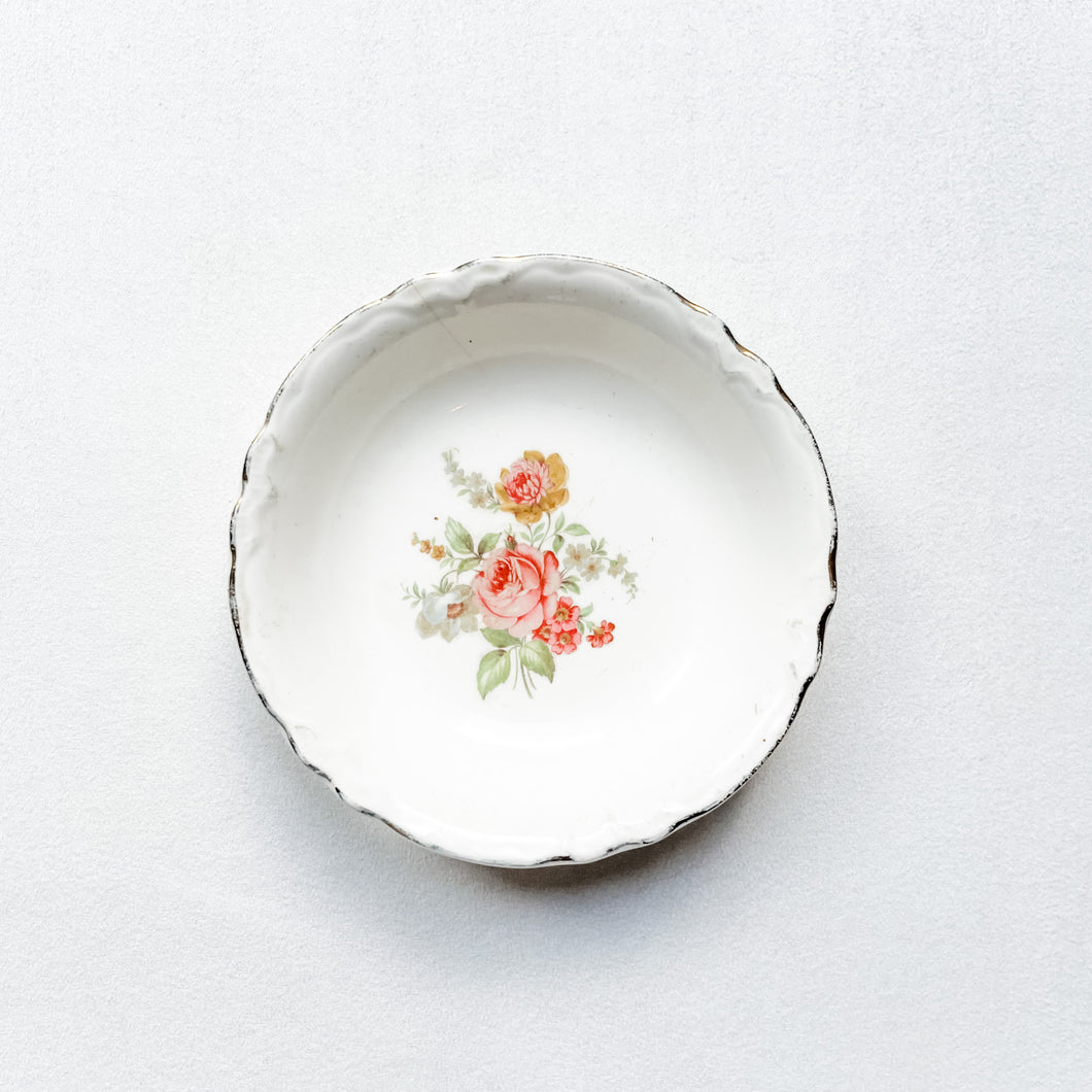 Vintage Floral With Gold Rim Dish 5