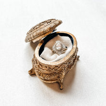 Load image into Gallery viewer, Antique Gold Filigree Trinket Box
