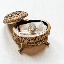 Load image into Gallery viewer, Antique Gold Filigree Trinket Box
