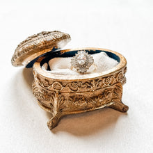 Load image into Gallery viewer, Antique Gold Filigree Trinket Box
