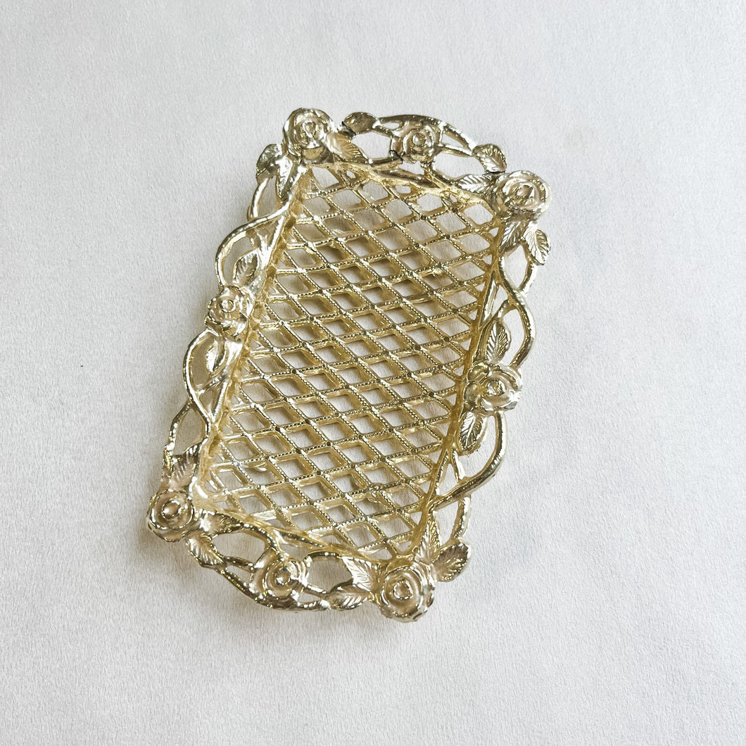 Small Gold Woven Tray