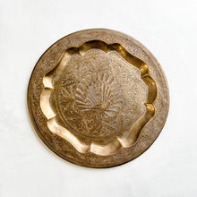Load image into Gallery viewer, Brass Etched Peacock Tray
