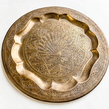 Load image into Gallery viewer, Brass Etched Peacock Tray
