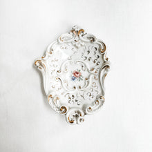 Load image into Gallery viewer, Vintage Ornate Floral and Gold Dish
