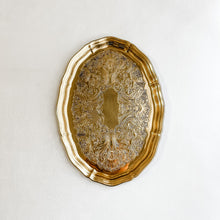 Load image into Gallery viewer, Vintage Gold Oval Etched Tray
