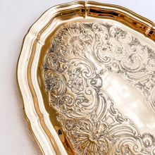 Load image into Gallery viewer, Vintage Gold Oval Etched Tray
