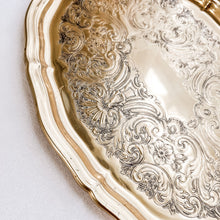 Load image into Gallery viewer, Vintage Gold Oval Etched Tray
