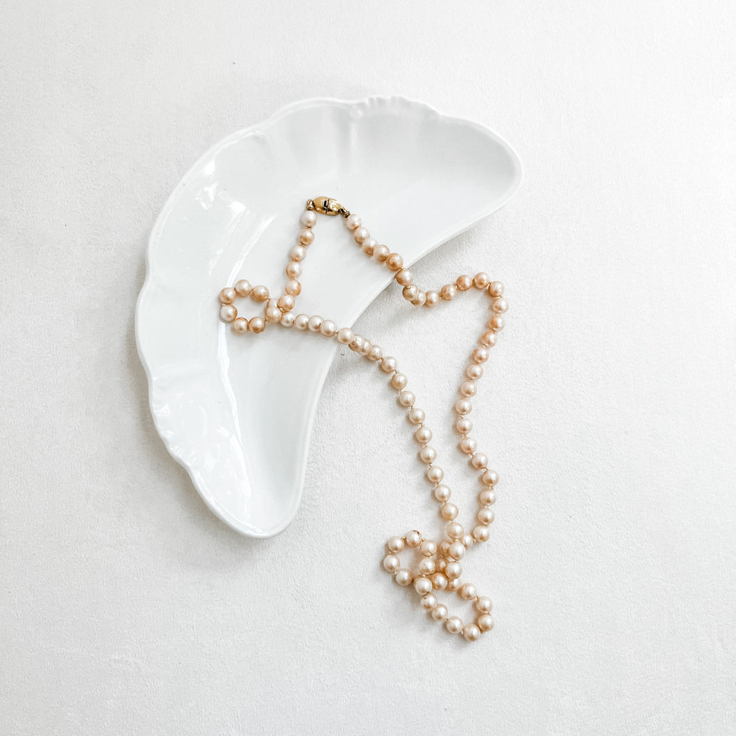 Vintage Champagne Pearl Necklace