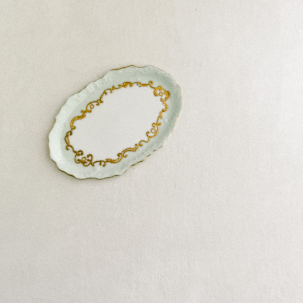 Petite Gold + Green French Trinket Dish