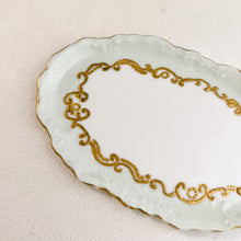 Load image into Gallery viewer, Petite Gold + Green French Trinket Dish
