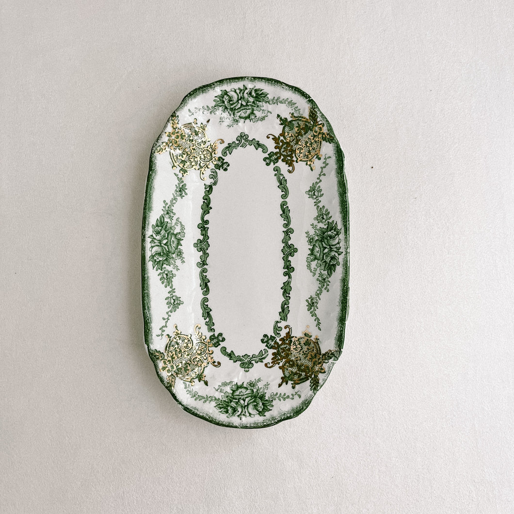 Green and Gold Decorative Tray